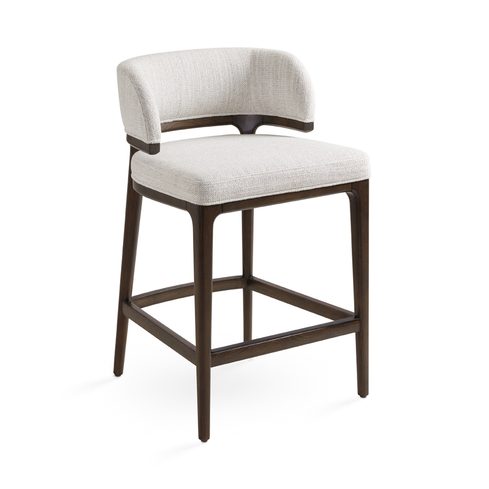 Calvin Counter Chair: Grey Linen